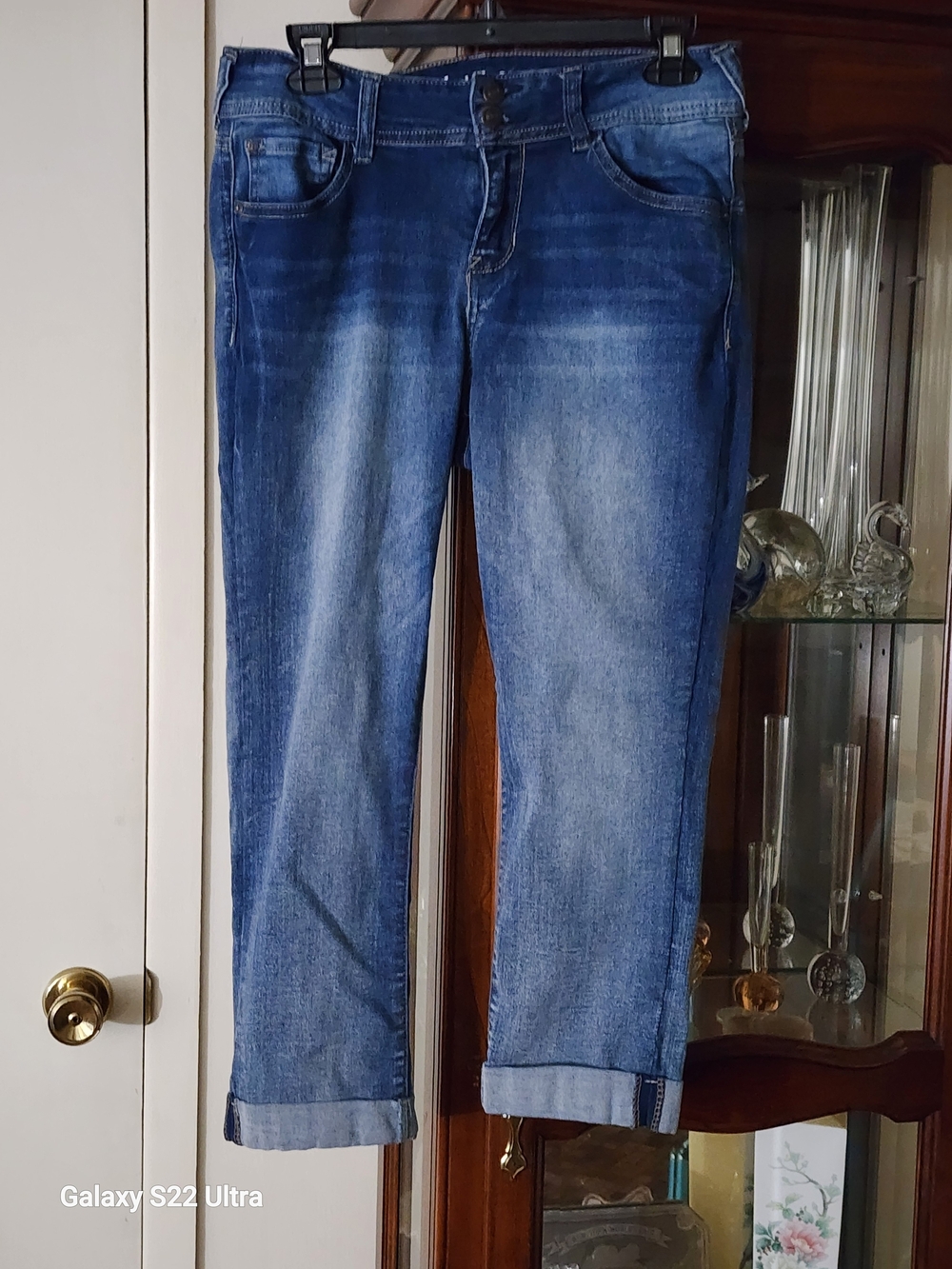 Wallflower Washed Blue Cropped Jeans